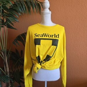 3/$25 SeaWorld Rescue Long Sleeve Tee Shirt 2XL Yellow Black Cotton Unisex